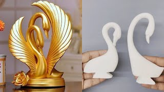 How to make Unique Swan Couple Sculpture | DIY Swan with White Cement