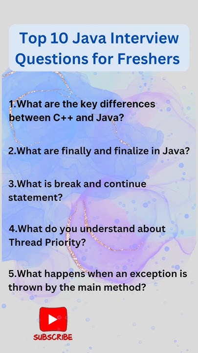 Most popular Java interview questions for freshers| #shorts #interview ...