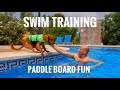 Dog Swim Training, First time on Paddle Board. Scoobie-Dee #24