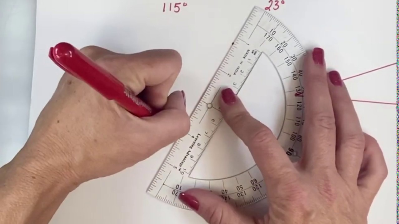 Using a protractor - YouTube