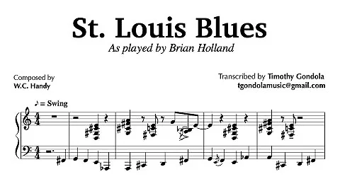 St. Louis Blues- Brian Holland| Piano Transcription