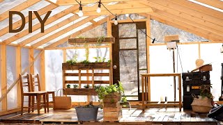 Greenhouse decks, made of pallets | Pallet Flowerpot | Gardening | Pallet Deck DIY