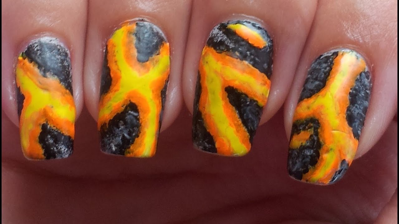 Flowing lava nail art tutorial YouTube