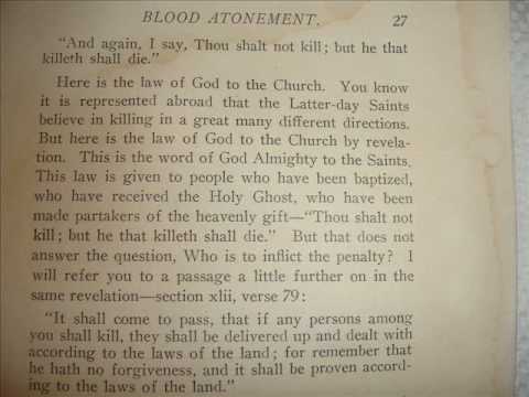 MORMON BLOOD ATONEMENT 1884 Charles Penrose