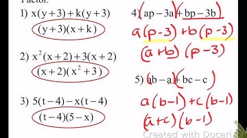7.8 Factor by Grouping