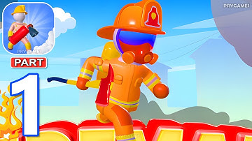 Fireman - Gameplay Walkthrough Part 1 Stickman Fireman Fighter Save The City  (Android,iOS)
