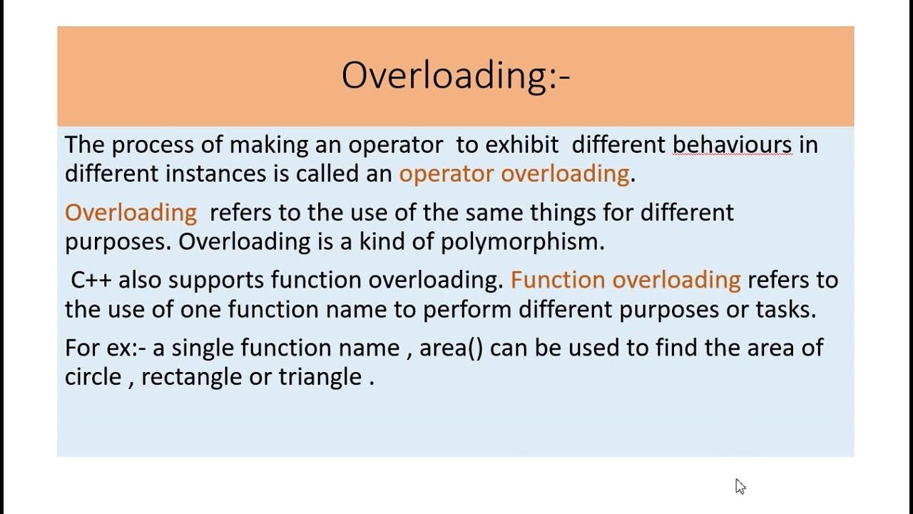 lecture - 4 Polymorphism , operator overloading , message passing in ...