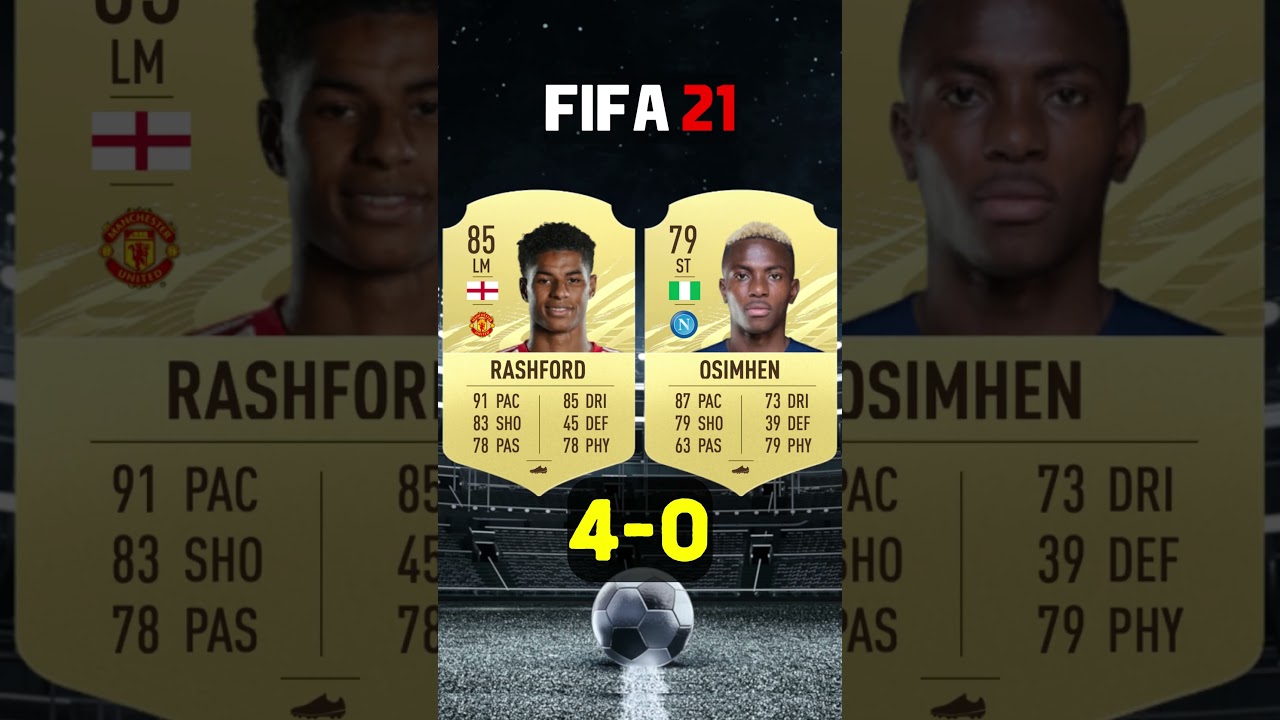 Marcus Rashford VS Victor Osimhen Fifa Comparison 
