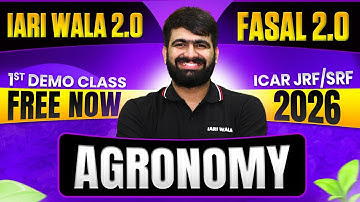 1st Demo Class of Agronomy by Rohit Sir 🔥 | ICAR JRF Agronomy 2026