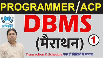 DBMS MCQ-1 Transaction  & Schedule || DBMS || MARATHON || RPSC PROGRAMMER || Er. Arvind Sir