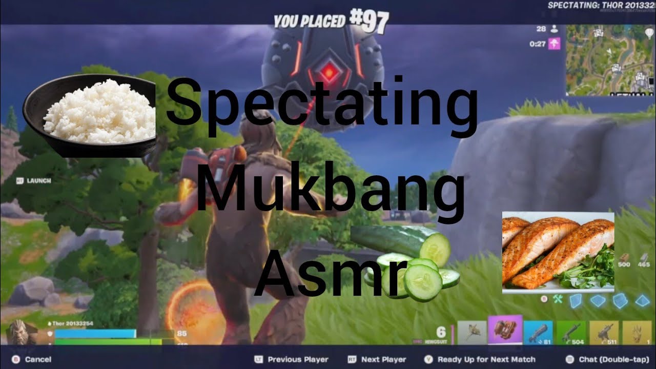 ASMR || Fortnite Spectating Mukbang || Whisper and eating 