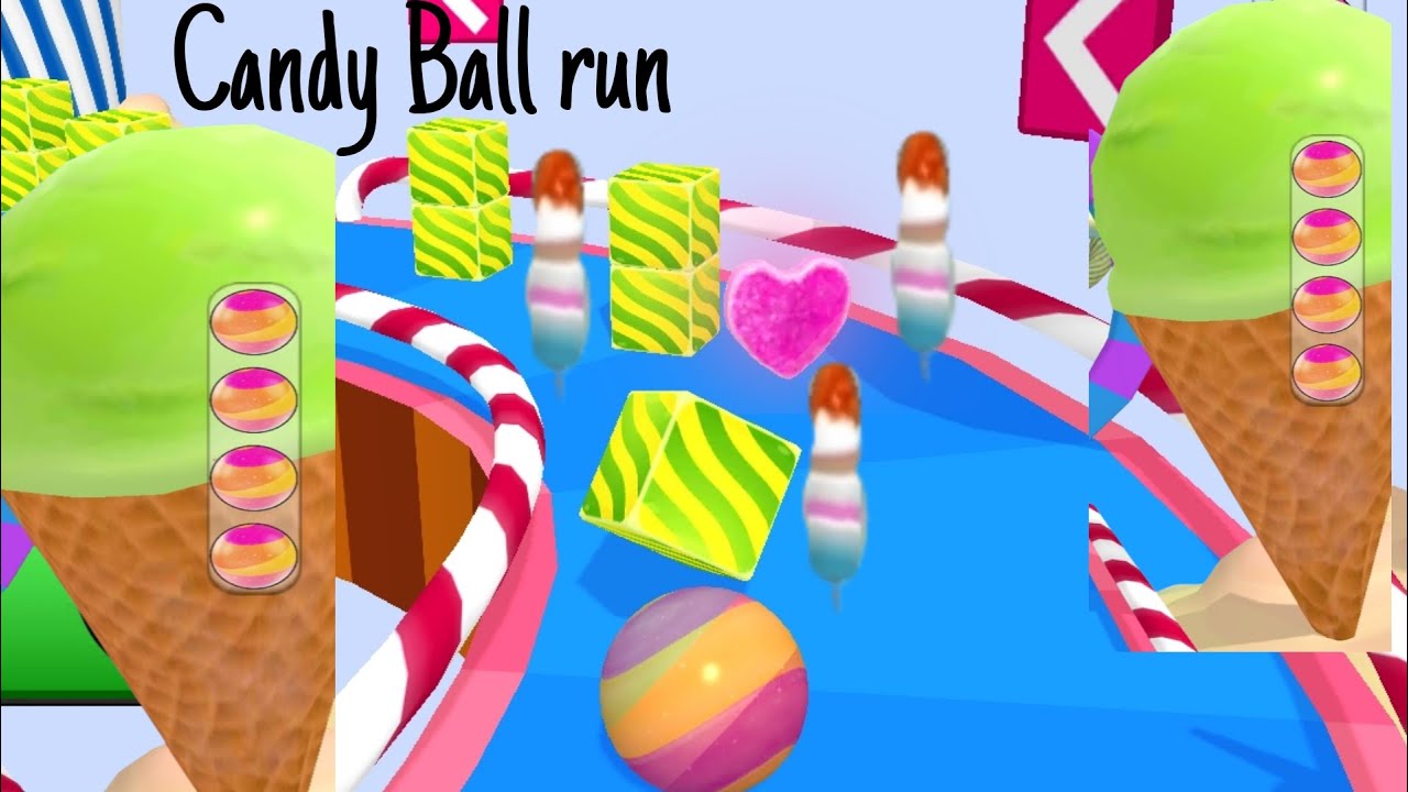 Candy Ball run 3D; Android Game play, iOS, App store, maximum level(1to5)