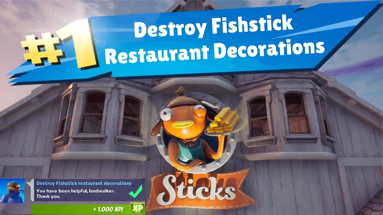Destroy Fishstick Restaurant Decorations - Fortnite