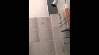 Hot "shower" on the island.