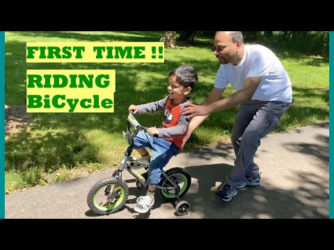 Little Kid RIDES BiCycle for the FIRST TIME With Training Wheels - Fun with Arko