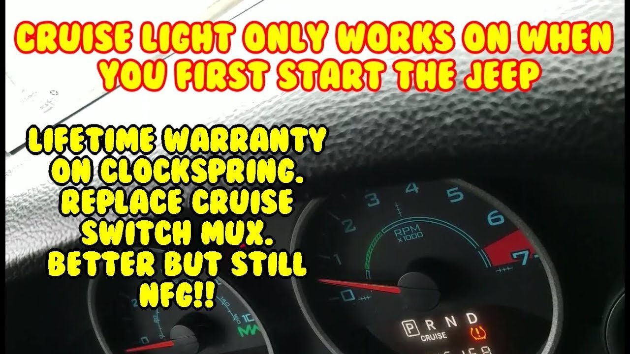 JK Wrangler Cruise control light fix but fail, to be continued! - YouTube