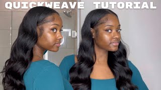 how to install a quickweave using only 2 bundles | CurlsQueen light yaki wefted bundles review