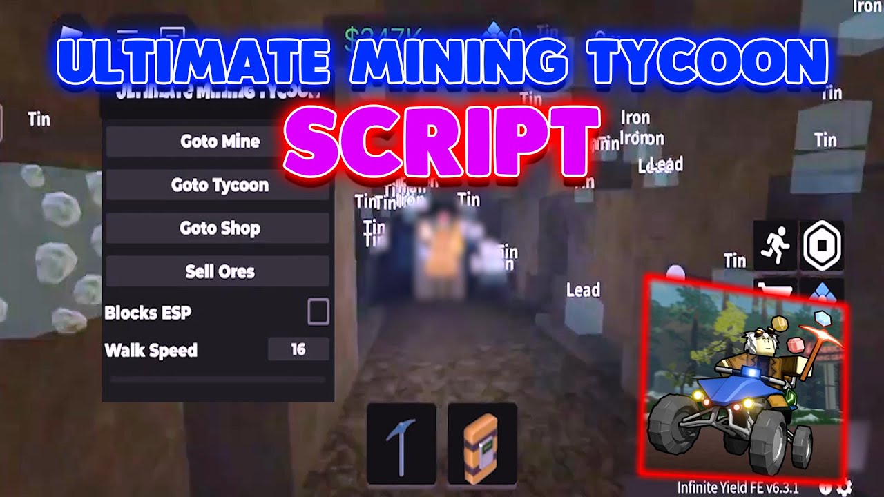 Ultimate Mining Tycoon Script - (Auto Farm, Auto Sell, Teleport, Blocks ...