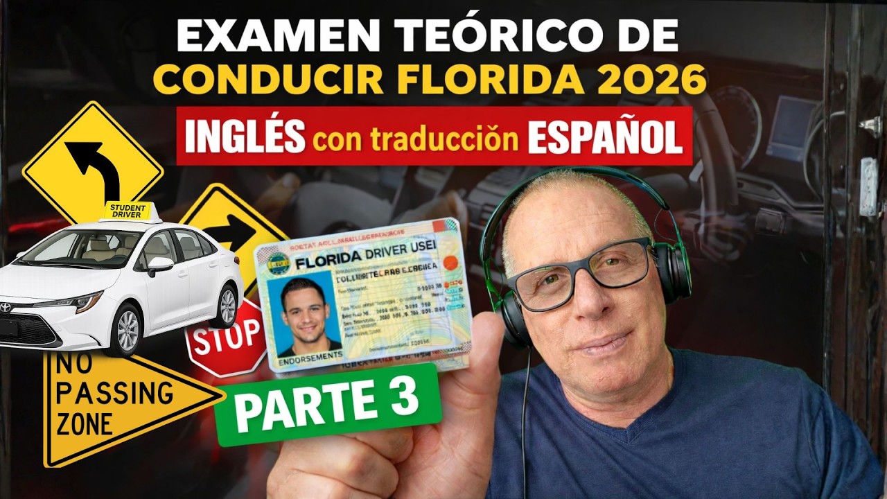 ✅ Examen Teórico Florida 2026 | En Inglés  Doblado al Español PARTE 3