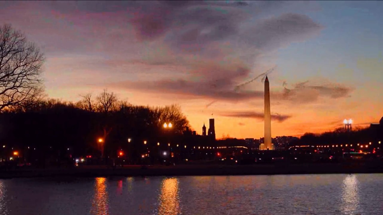 SUNSET by the Washington Monument &  the US Capitol reflecting pool