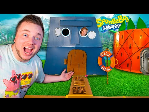 We Built BOX Fort BIKINI Bottom! 24 Hour Challenge!