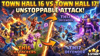 Can TH16 Actually 3-STAR Town Hall 17?! 🤯 #viral #clashofclans #cocgameplay #games #trending #views 