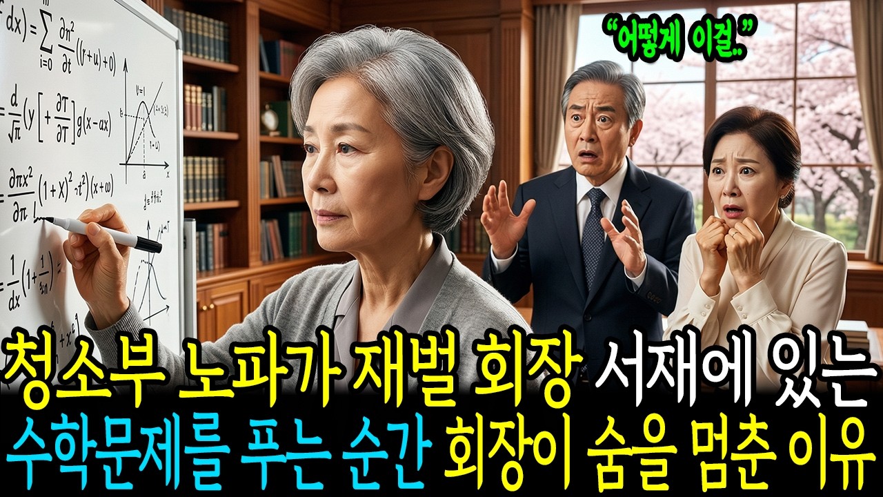 글도 모른다던 청소부 노파가 재벌 회장 서재 수학문제를 푸는 순간, 회장이 숨을 멈춘 충격적인 이유.. | 인생사연 | 노후사연 | 시니어드라마 |