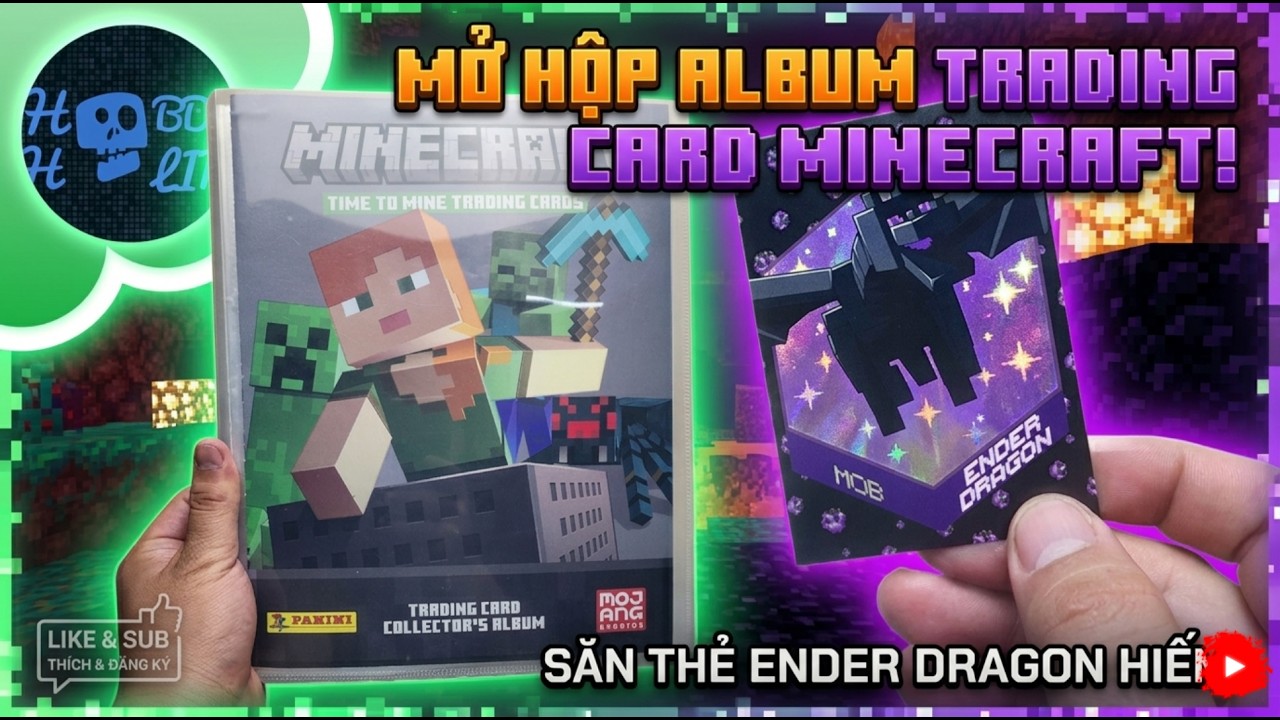 Review Album MineCraft Trading Card Panini Của Nghiện Mô Hình.