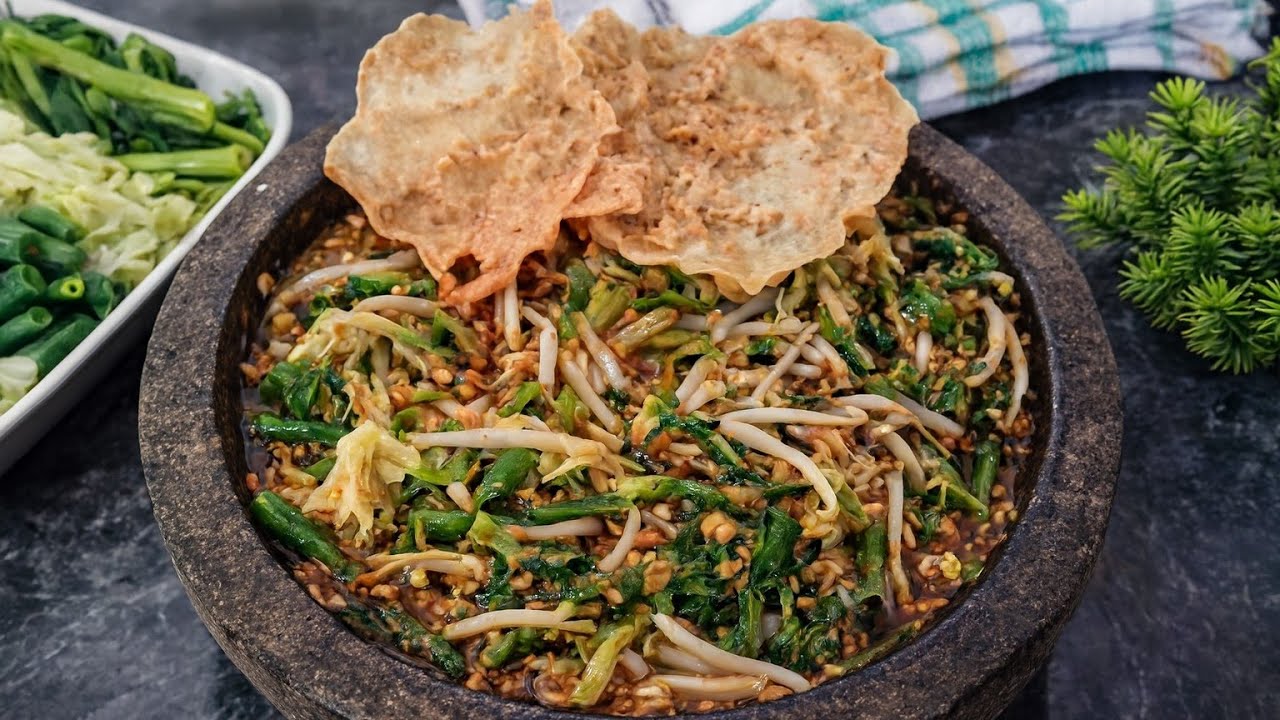 Cara Membuat Lotek Sunda Dengan Cobek, Simple tapi Rasanya Juara