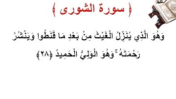 سورة الشورى الأية 28