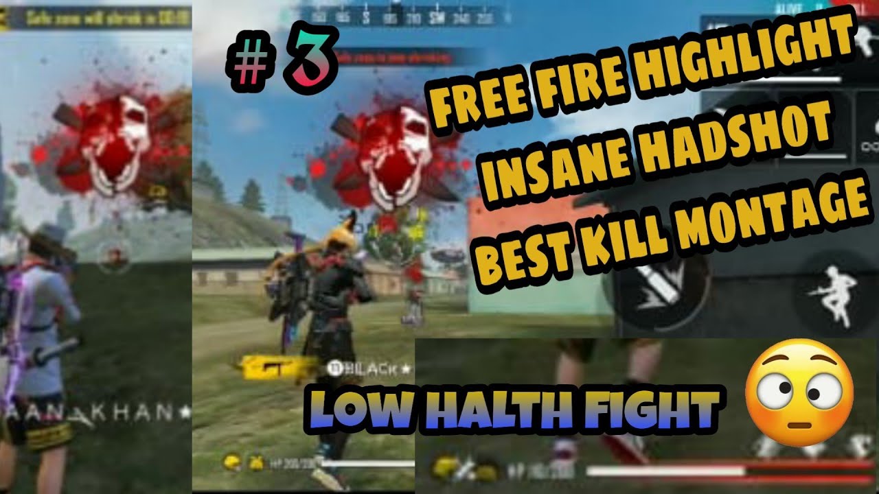 Free Fire kill montage || insane hadeshot |back again || by The criminal official