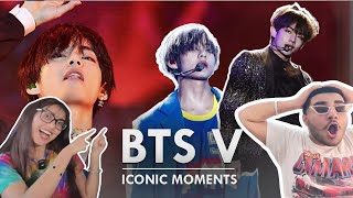 BTS V ICONIC MOMENTS ON STAGE (REACTION) JUST WOW!!