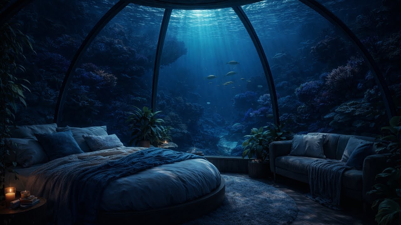 Sleep Deep in the Ocean 🌊 Cozy Glass Pod | Deep Ocean Relaxation, Sleep, Study