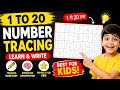 Learn Number Tracing 1 to 20 for Kids | Easy Counting Practice