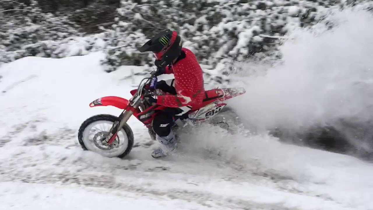 A Honda CRF150R Rip in the Snow with Carson Brown