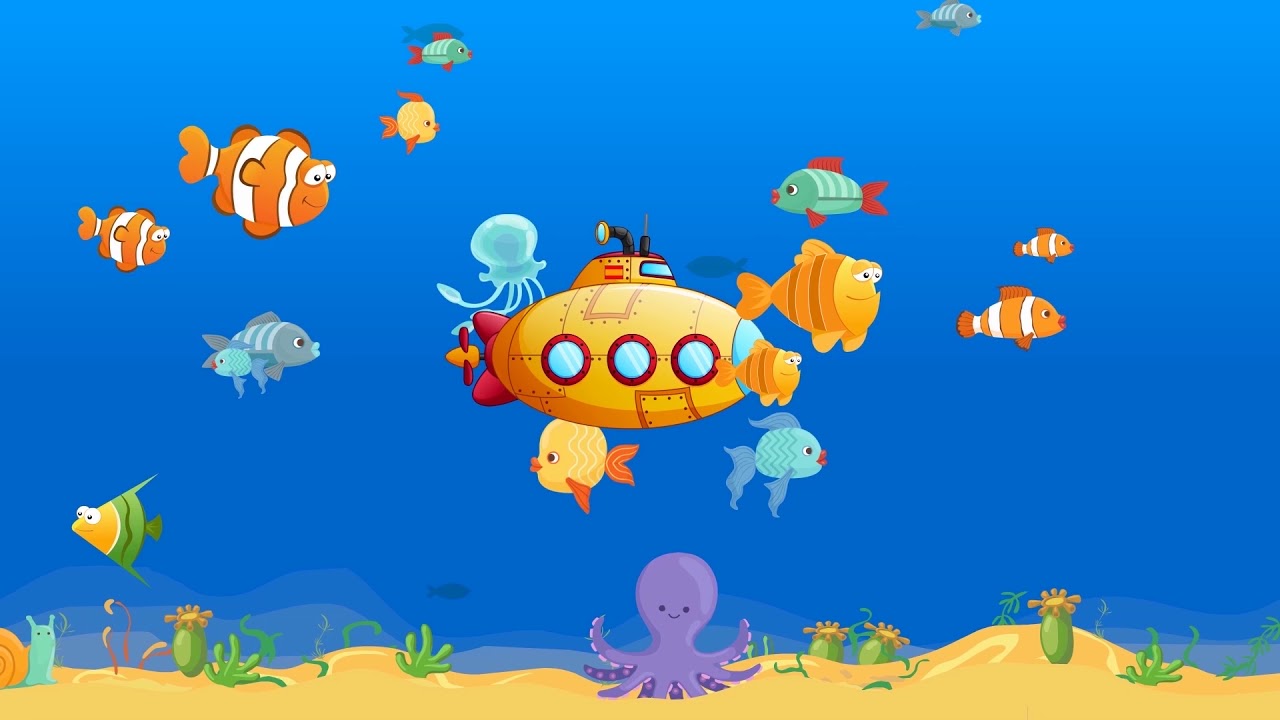 Submarino De Dibujos Animados Bajo El Mar Ilustración del Vector   Ilustración de recorrido medusas 211703268