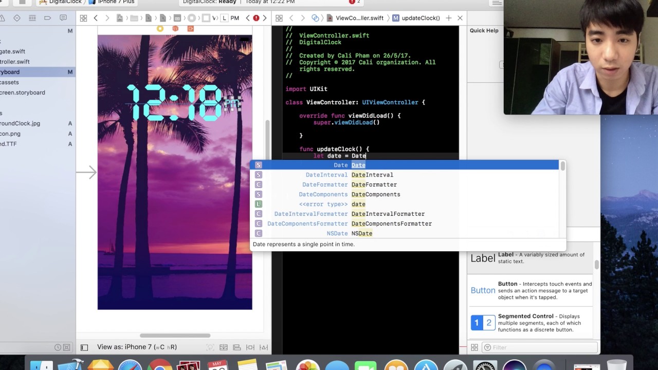 Swift Programming Tutorial for Beginners | How to make Digital Clock ...
