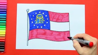 How to draw the State Flag of Georgia, USA