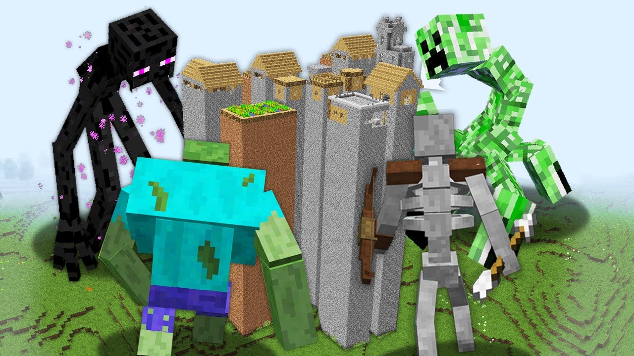 Minecraft How to Play GIANT CREEPER ENDERMAN ZOMBIE ATTACKED LONGEST ...