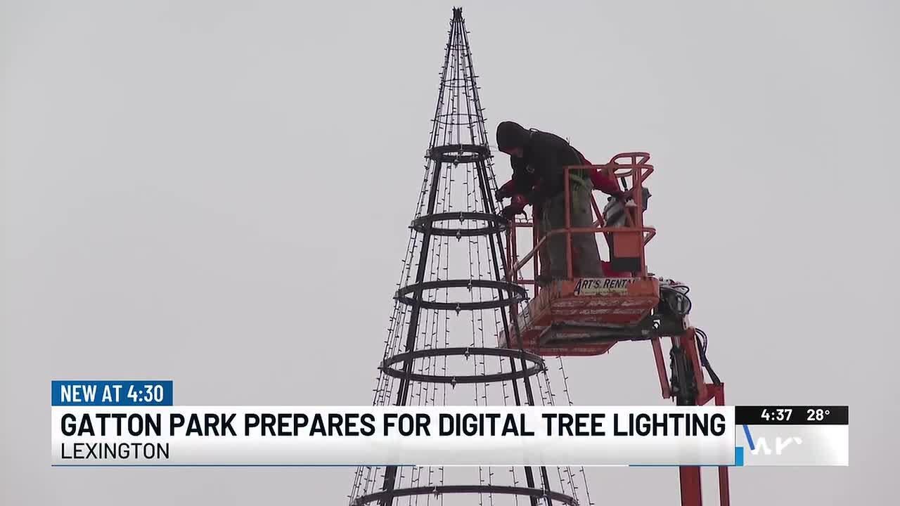 Gatton Park opens winter village with 80-foot digital Christmas tree