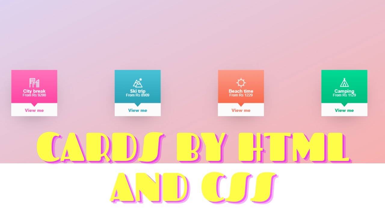 How to make a trip cards by html css | Source code - YouTube
