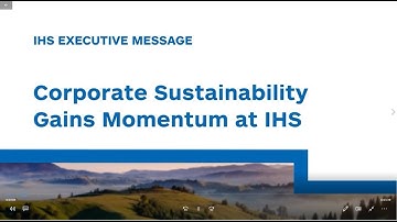 2015 IHS Sustainability Report - Video Introduction