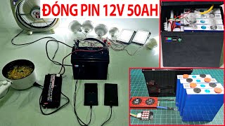 Đóng Pin 12v 50Ah dùng 4 cell EVELF 50AH cho Hệ Điện Mặt Trời, Lưu Trữ Mobihome, Thay bình acquy