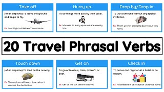 20 Phrasal Verbs for Travelling | Travel Phrasal Verbs