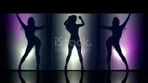 A Silhouette Of Beautiful Girls Woman Dancing Elements Against Colored Gray Background Stock Video