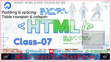 Table Padding, Spacing , rowspan, Colspan | Basic Html & CSS Course by MS | Class-07 | by MS Rehman