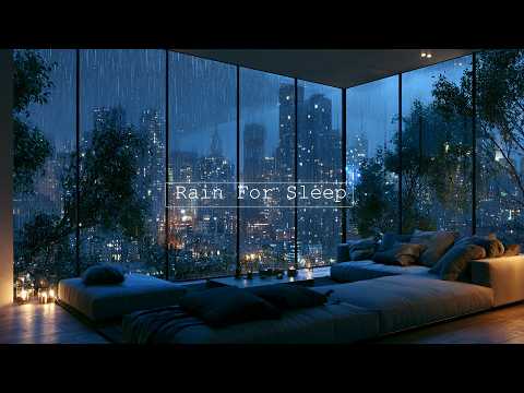 Heavy Rain and City Lights | Cozy Penthouse Night Ambience 🌧️
