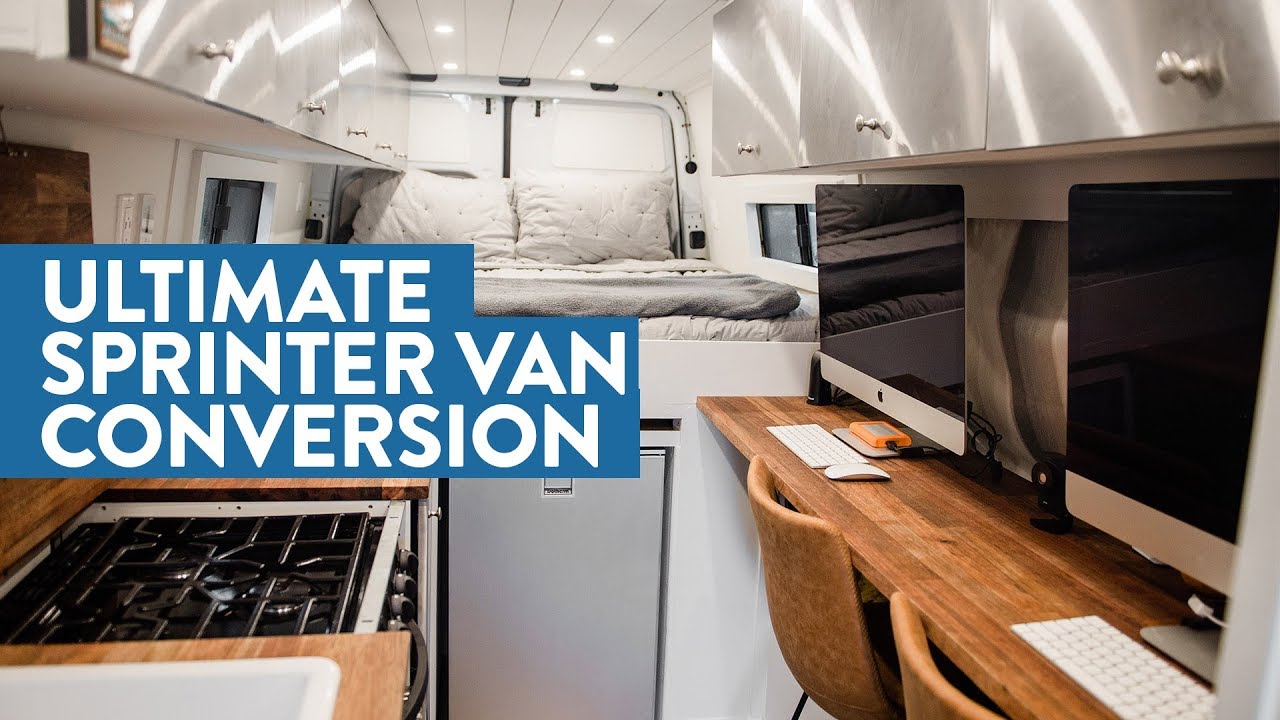 Van Tour – Modern Sprinter Van Conversion – Full Electrical, Kitchen, Water, Shower, Solar