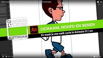 Adobe Animate CC | Walk Cycle | 02 Het lichaam, hoofd en voeten in beweging