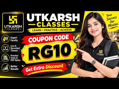 Utkarsh Classes Coupon Code RG10 🔥 | Utkarsh Classes Discount Code 2026 | Use Code RG10
